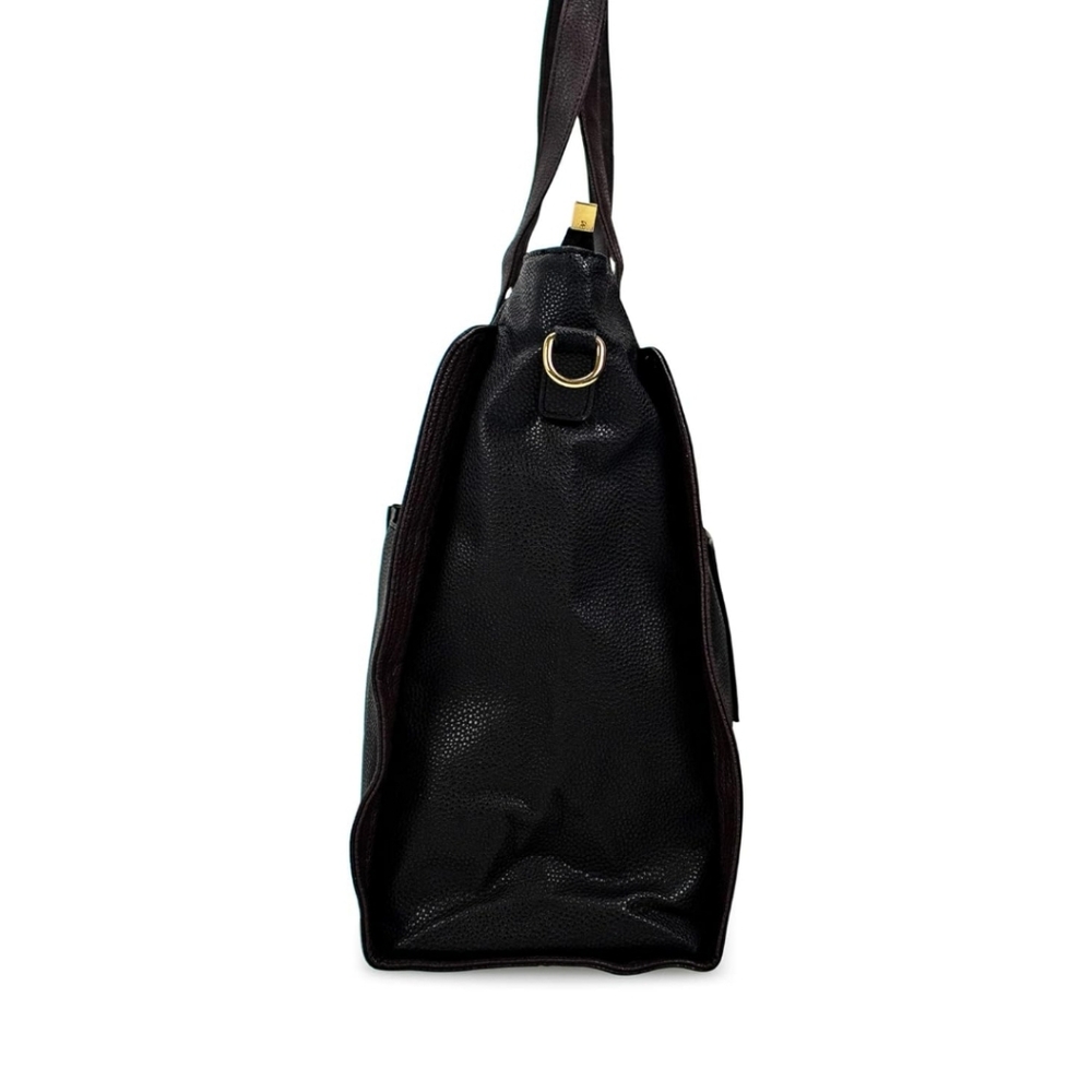 Badgley Mischka Black Vegan Leather Shoulder Bag - Picture 4 of 8